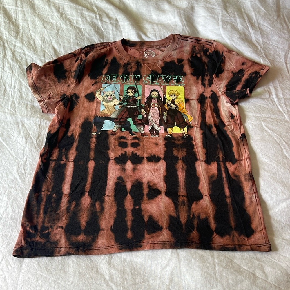 Redone Demon Slayer Anime Hand dyed shirt